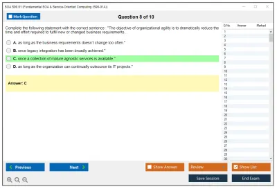 SOA S90.01 Fundamental SOA & Service-Oriented Computing Practice test exam simulator test engine exam Prep practice test questions answers Image 8