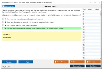 Pegasystems PEGAPCDC80V1_2019 Pega Certified Decisioning Consultant (PCDC) 80V1 2019 Practice test exam simulator test engine exam Prep practice test questions answers Image 5