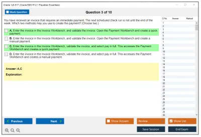 Oracle 1z0-517 Oracle EBS R12.1 Payables Essentials Practice test exam simulator test engine exam Prep practice test questions answers Image 3