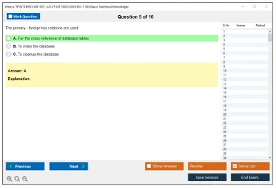 Infosys TFINTCBSCIXM1001 AS-TFINTCBSCIXM1001-T100 Basic Technical Knowledge Practice test exam simulator test engine exam Prep practice test questions answers Image 5