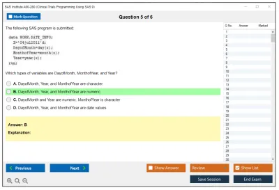 SAS Institute A00-280 Clinical Trials Programming Using SAS 9 Practice test exam simulator test engine exam Prep practice test questions answers Image 5
