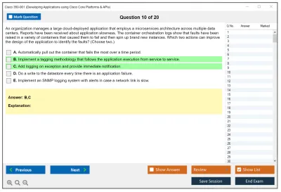 Cisco 350-901 Developing Applications using Cisco Core Platforms and APIs (DEVCOR) Practice test exam simulator test engine exam Prep practice test questions answers Image 10