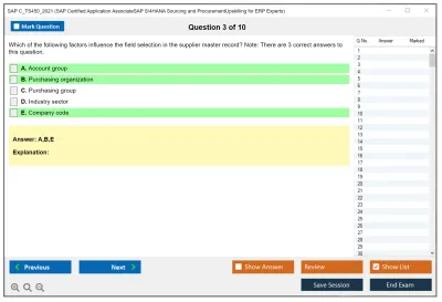 SAP C_TS450_2021 SAP Certified Application AssociateSAP S/4HANA Sourcing and ProcurementUpskilling for ERP Experts Practice test exam simulator test engine exam Prep practice test questions answers Image 3