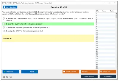 SAP C_PO_7517 SAP Certified Technology Associate - SAP Process Orchestration Practice test exam simulator test engine exam Prep practice test questions answers Image 13