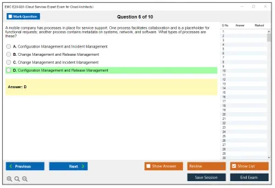 EMC E20-920 Cloud Services Expert Exam for Cloud Architects Practice test exam simulator test engine exam Prep practice test questions answers Image 6