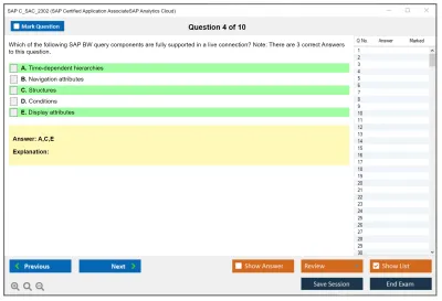 SAP C_SAC_2302 SAP Certified Application AssociateSAP Analytics Cloud Practice test exam simulator test engine exam Prep practice test questions answers Image 4