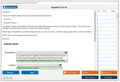 Microsoft DA-100 Analyzing Data with Microsoft Power BI Practice test exam simulator test engine exam Prep practice test questions answers Image 2