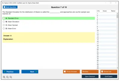 Six Sigma ICGB IASSC Certified Lean Six Sigma Green Belt Practice test exam simulator test engine exam Prep practice test questions answers Image 7