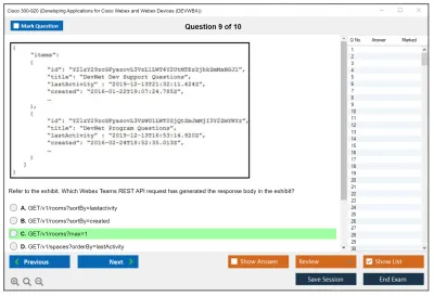 Cisco 300-920 Developing Applications for Cisco Webex and Webex Devices (DEVWBX) Practice test exam simulator test engine exam Prep practice test questions answers Image 9