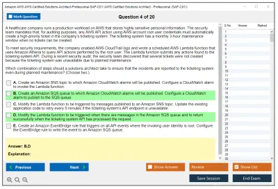 Amazon AWS AWS-Certified-Solutions-Architect-Professional-SAP-C01 AWS Certified Solutions Architect - Professional (SAP-C01) Practice test exam simulator test engine exam Prep practice test questions answers Image 4