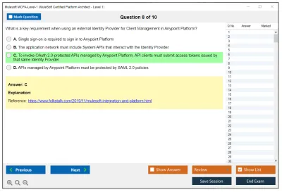 Mulesoft MCPA-Level-1 MuleSoft Certified Platform Architect - Level 1 Practice test exam simulator test engine exam Prep practice test questions answers Image 8