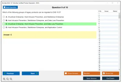 McAfee MA0-107 McAfee Certified Product Specialist - ENS Practice test exam simulator test engine exam Prep practice test questions answers Image 9