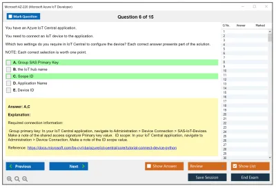 Microsoft AZ-220 Microsoft Azure IoT Developer Practice test exam simulator test engine exam Prep practice test questions answers Image 6