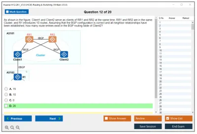 Huawei H12-261_V3.0 HCIE-Routing & Switching (Written) V3.0 Practice test exam simulator test engine exam Prep practice test questions answers Image 12