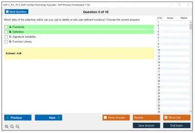 SAP C_PO_7513 SAP Certified Technology Associate - SAP Process Orchestration 7.50 Practice test exam simulator test engine exam Prep practice test questions answers Image 5