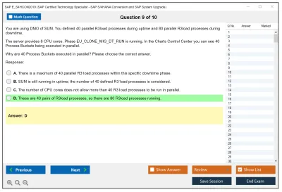 SAP E_S4HCON2019 SAP Certified Technology Specialist - SAP S/4HANA Conversion and SAP System Upgrade Practice test exam simulator test engine exam Prep practice test questions answers Image 9