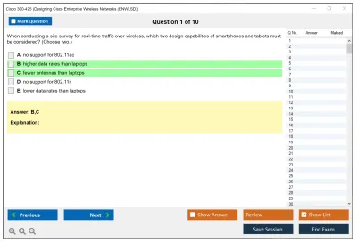 Cisco 300-425 Designing Cisco Enterprise Wireless Networks (ENWLSD) Practice test exam simulator test engine exam Prep practice test questions answers Image 1