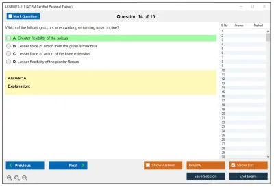 ACSM 010-111 ACSM Certified Personal Trainer Practice test exam simulator test engine exam Prep practice test questions answers Image 14