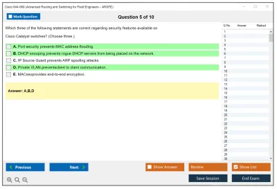 Cisco 644-068 Advanced Routing and Switching for Field Engineers – ARSFE Practice test exam simulator test engine exam Prep practice test questions answers Image 5