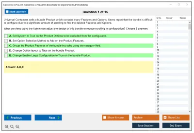 Salesforce CPQ-211 Salesforce CPQ Admin Essentials for Experienced Administrators Practice test exam simulator test engine exam Prep practice test questions answers Image 1