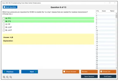 Cisco 300-180 Troubleshooting Cisco Data Center Infrastructure Practice test exam simulator test engine exam Prep practice test questions answers Image 6