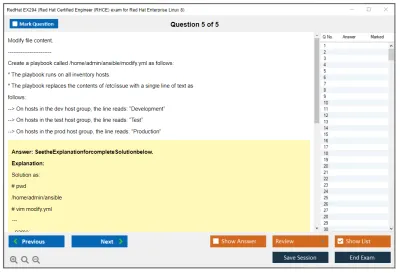 RedHat EX294 Red Hat Certified Engineer (RHCE) exam for Red Hat Enterprise Linux 8 Practice test exam simulator test engine exam Prep practice test questions answers Image 5