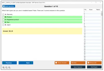 SAP C_C4H510_01 SAP Certified Application Associate - SAP Service Cloud 1911 Practice test exam simulator test engine exam Prep practice test questions answers Image 1