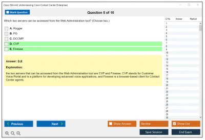 Cisco 500-442 Administering Cisco Contact Center Enterprise (CCEA) Practice test exam simulator test engine exam Prep practice test questions answers Image 5