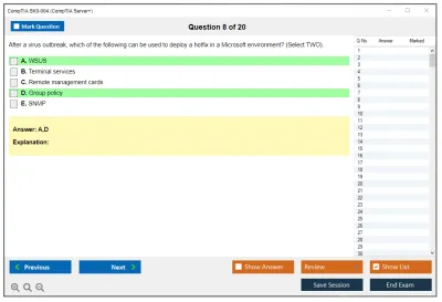 CompTIA SK0-004 CompTIA Server+ Practice test exam simulator test engine exam Prep practice test questions answers Image 8