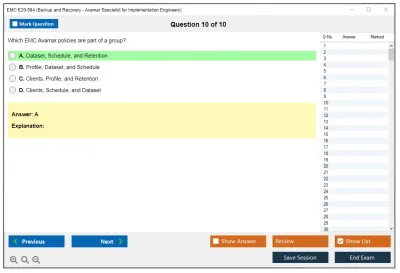 EMC E20-594 Backup and Recovery - Avamar Specialist Exam for Implementation Engineers Practice test exam simulator test engine exam Prep practice test questions answers Image 10