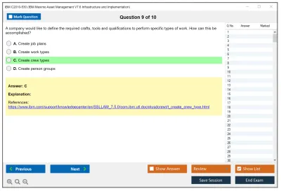IBM C2010-530 IBM Maximo Asset Management V7.6 Infrastructure and Implementation Practice test exam simulator test engine exam Prep practice test questions answers Image 9