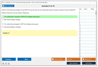 SAP C_FIORADM_21 SAP Certified Technology Associate - SAP Fiori System Administration Practice test exam simulator test engine exam Prep practice test questions answers Image 9