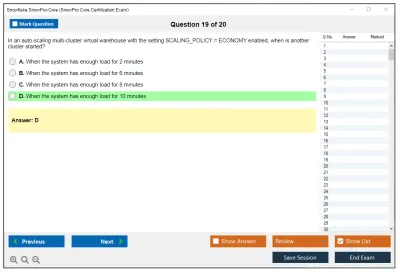 Snowflake SnowPro-Core SnowPro Core Certification Exam Practice test exam simulator test engine exam Prep practice test questions answers Image 19