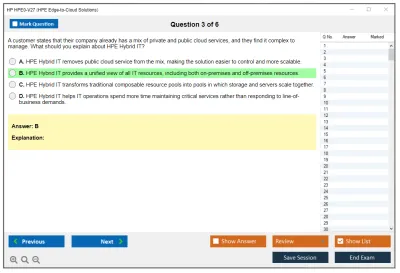 HP HPE0-V27 HPE Edge-to-Cloud Solutions Practice test exam simulator test engine exam Prep practice test questions answers Image 3