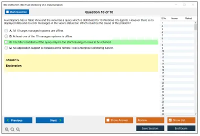 IBM C9560-507 IBM Tivoli Monitoring V6.3 Implementation Practice test exam simulator test engine exam Prep practice test questions answers Image 10