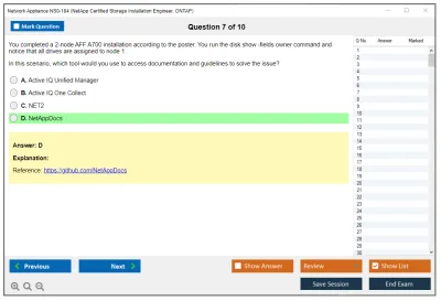 Network Appliance NS0-184 NetApp Certified Storage Installation Engineer - ONTAP Practice test exam simulator test engine exam Prep practice test questions answers Image 7