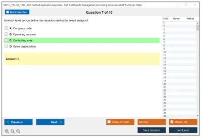 SAP C_TS4CO_1909 SAP Certified Application Associate - SAP S/4HANA for Management Accounting Associates (SAP S/4HANA 1909) Practice test exam simulator test engine exam Prep practice test questions answers Image 7