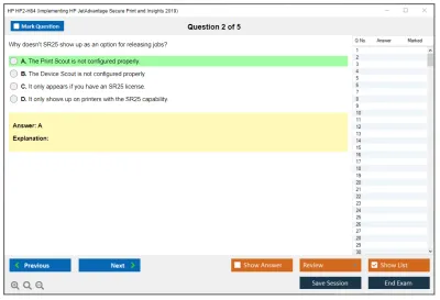 HP HP2-H84 Implementing HP JetAdvantage Secure Print and Insights 2019 Practice test exam simulator test engine exam Prep practice test questions answers Image 2