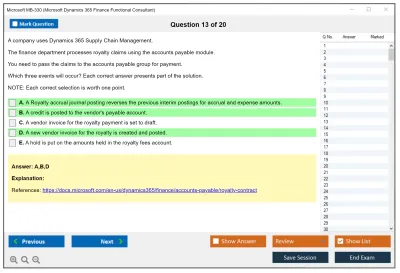 Microsoft MB-330 Microsoft Dynamics 365 Supply Chain Management Practice test exam simulator test engine exam Prep practice test questions answers Image 13