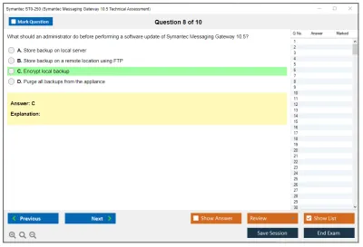 Symantec ST0-250 Symantec Messaging Gateway 10.5 Technical Assessment Practice test exam simulator test engine exam Prep practice test questions answers Image 8