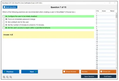 Snowflake COF-C02 SnowPro Core Certification Exam Practice test exam simulator test engine exam Prep practice test questions answers Image 7