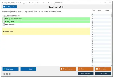 SAP C_THR91_1811 SAP Certified Application Associate - SAP SuccessFactors Onboarding 1.0 Q4/2018 Practice test exam simulator test engine exam Prep practice test questions answers Image 3