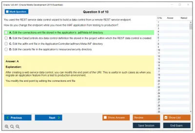 Oracle 1z0-441 Oracle Mobile Development 2015 Essentials Practice test exam simulator test engine exam Prep practice test questions answers Image 9