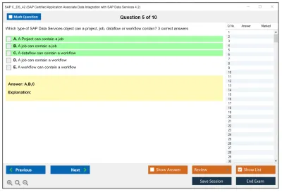 SAP C_DS_42 SAP Certified Application Associate Data Integration with SAP Data Services 4.2 Practice test exam simulator test engine exam Prep practice test questions answers Image 5