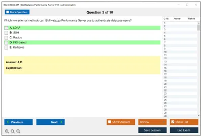 IBM C1000-085 IBM Netezza Performance Server V11.x Administrator Practice test exam simulator test engine exam Prep practice test questions answers Image 3