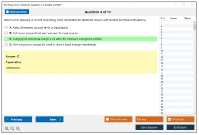 Test Prep AACD American Academy of Cosmetic Dentistry Practice test exam simulator test engine exam Prep practice test questions answers Image 4