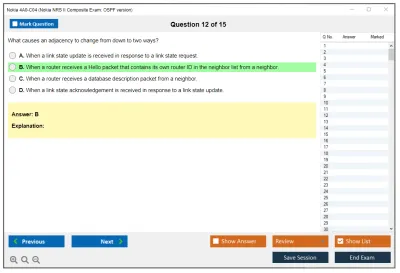 Nokia 4A0-C04 Nokia NRS II Composite Exam: OSPF version Practice test exam simulator test engine exam Prep practice test questions answers Image 12