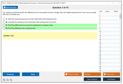 SAP C_TFIN52_67 SAP Certified Associate - Financial Accounting with SAP ERP 6.0 EhP7 Practice test exam simulator test engine exam Prep practice test questions answers Image 3