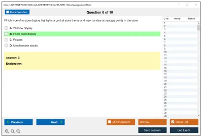 Infosys DRETREPOSIC2206 AS-DRETREPOSIC2206-RETL Store Management Mod Practice test exam simulator test engine exam Prep practice test questions answers Image 6