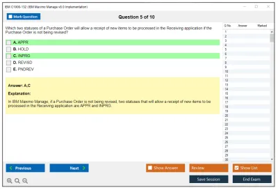 IBM C1000-132 IBM Maximo Manage v8.0 Implementation Practice test exam simulator test engine exam Prep practice test questions answers Image 5